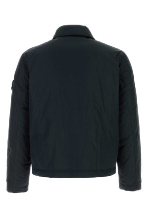 Midnight blue polyester blend down jacket Black STONE ISLAND (L2S154100022S0A26)