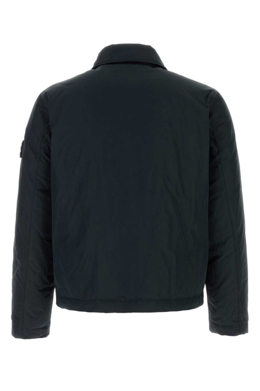 Midnight blue polyester blend down jacket Black STONE ISLAND (L2S154100022S0A26)