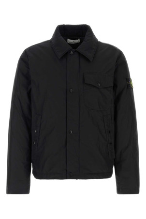 Black polyester blend down jacket Black STONE ISLAND (L2S154100022S0A26)