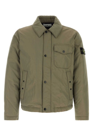 Army green polyester blend down jacket STONE ISLAND (L2S154100022S0A26)