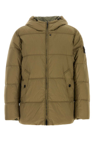 Army green nylon down jacket STONE ISLAND (L2S154100037S0A23)