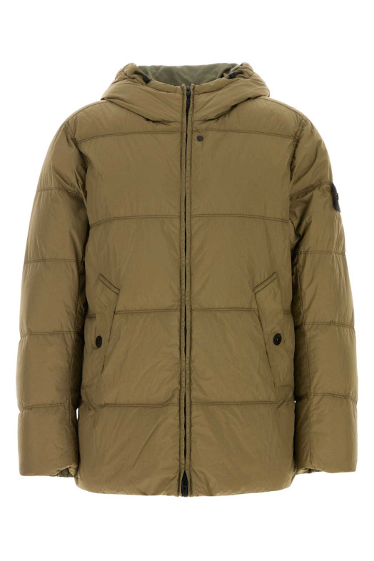 Army green nylon down jacket STONE ISLAND (L2S154100037S0A23)