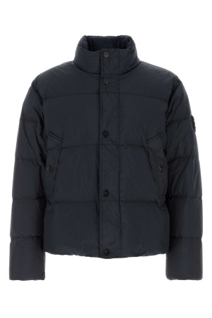 Midnight blue nylon down jacket Black STONE ISLAND (L2S154100109S0A23)