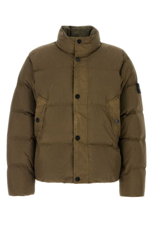 Khaki nylon down jacket STONE ISLAND (L2S154100109S0A23)