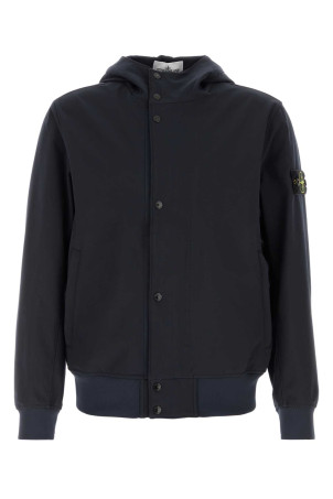 Navy blue stretch polyester jacket Black STONE ISLAND (L2S154100118S0A22)