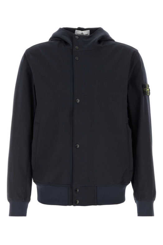 Navy blue stretch polyester jacket Black STONE ISLAND (L2S154100118S0A22)