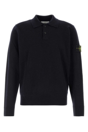 Midnight blue wool polo shirt Black STONE ISLAND (L2S155100018S00B4)