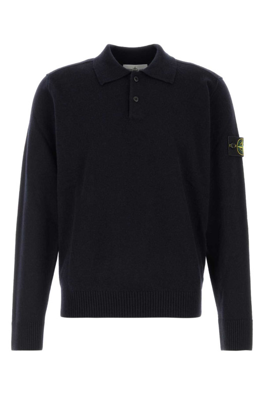 Midnight blue wool polo shirt Black STONE ISLAND (L2S155100018S00B4)