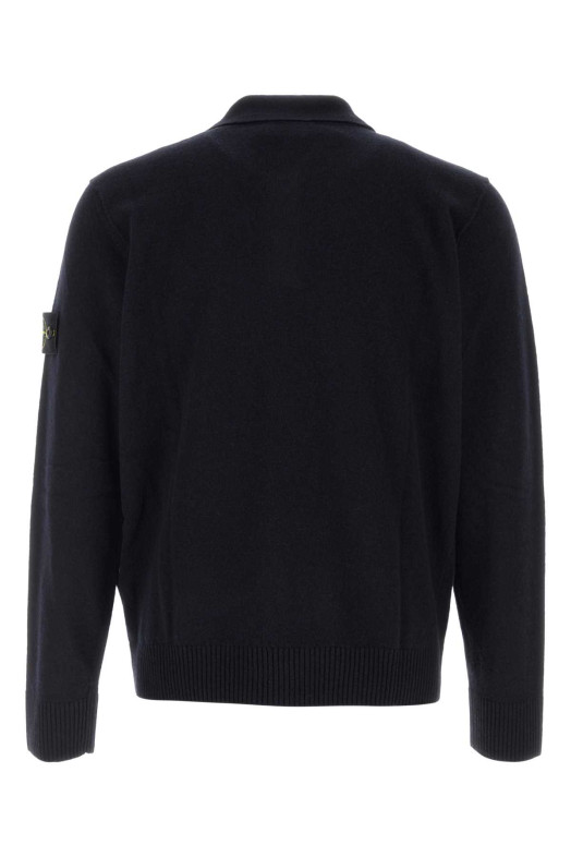 Midnight blue wool polo shirt Black STONE ISLAND (L2S155100018S00B4)