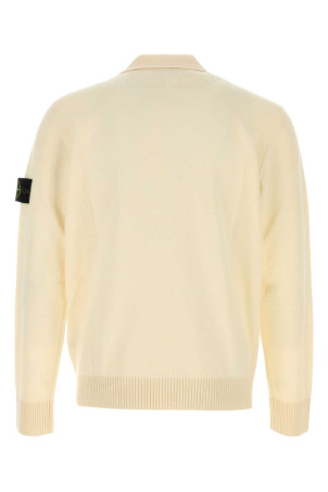 Ivory wool polo shirt White STONE ISLAND (L2S155100018S00B4)