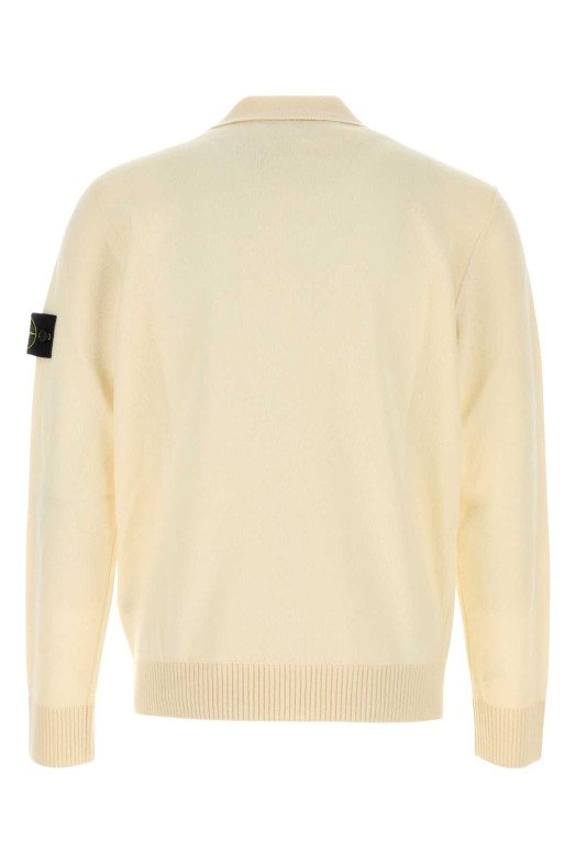Ivory wool polo shirt White STONE ISLAND (L2S155100018S00B4)
