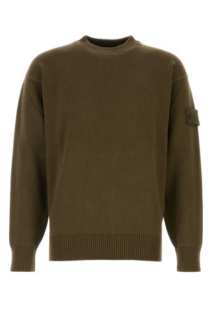 Olive green cotton blend sweater STONE ISLAND (L2S155100063S00FA)