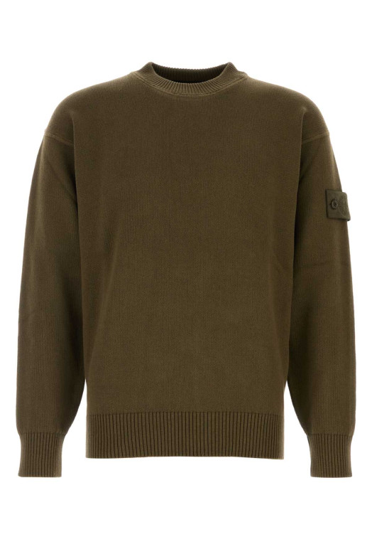 Olive green cotton blend sweater STONE ISLAND (L2S155100063S00FA)