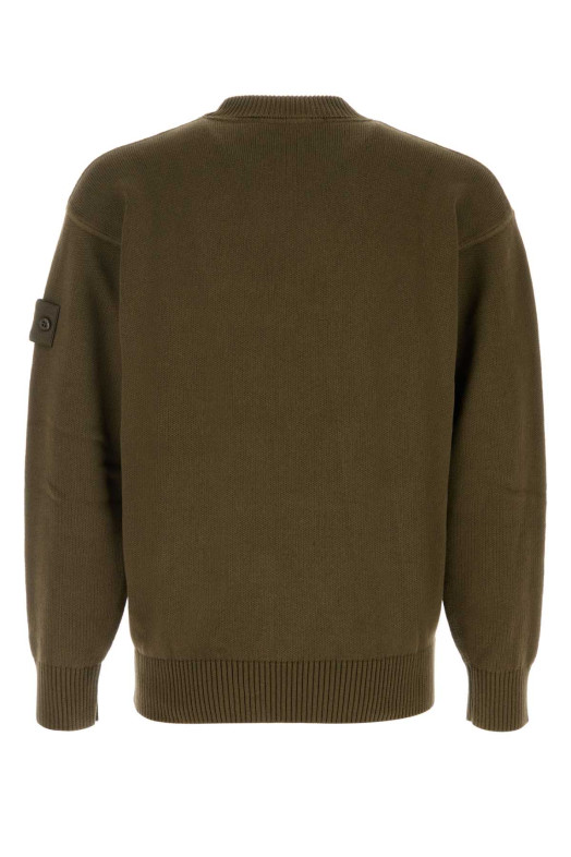 Olive green cotton blend sweater STONE ISLAND (L2S155100063S00FA)