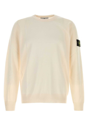 Ivory wool sweater White STONE ISLAND (L2S155100071S00C4)