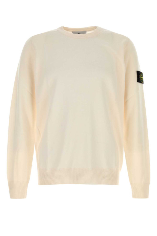 Ivory wool sweater White STONE ISLAND (L2S155100071S00C4)