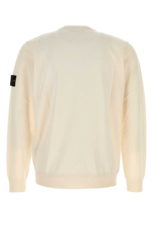 Ivory wool sweater White STONE ISLAND (L2S155100071S00C4)