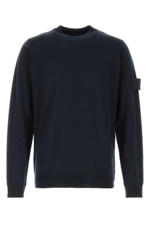 Midnight blue wool sweater Black STONE ISLAND (L2S155100074S00FC)