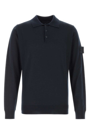 Midnight blue wool polo shirt Black STONE ISLAND (L2S155100076S00FC)