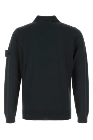 Black wool polo shirt Black STONE ISLAND (L2S155100076S00FC)