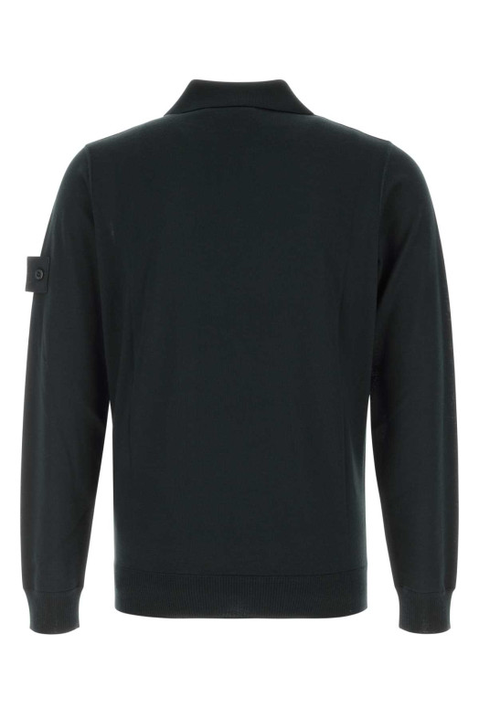 Black wool polo shirt Black STONE ISLAND (L2S155100076S00FC)