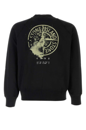 Black cotton sweatshirt Black STONE ISLAND (L2S156100008S0466)