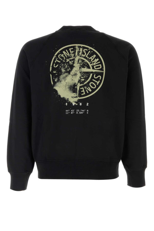Black cotton sweatshirt Black STONE ISLAND (L2S156100008S0466)
