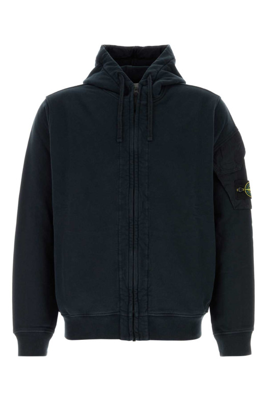 Midnight blue cotton sweatshirt Black STONE ISLAND (L2S156100016S0A20)