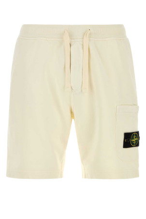 Ivory cotton bermuda shorts White STONE ISLAND (L2S156200011S0051)