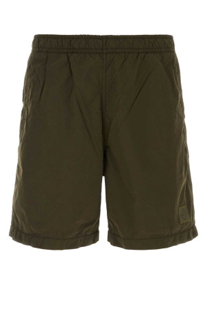 Olive green nylon bermuda shorts STONE ISLAND (L2S15B100002S00F6)