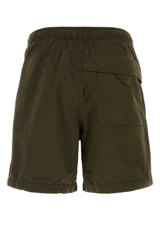 Olive green nylon bermuda shorts STONE ISLAND (L2S15B100002S00F6)