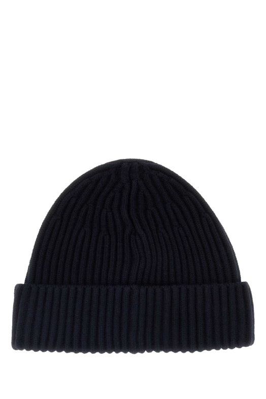Midnight blue wool beanie hat Black STONE ISLAND (L2S15N100002S00C3)