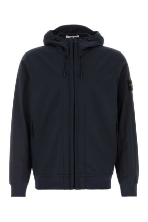 Navy blue stretch polyester jacket Black STONE ISLAND (L2S15Q100004S0B22)