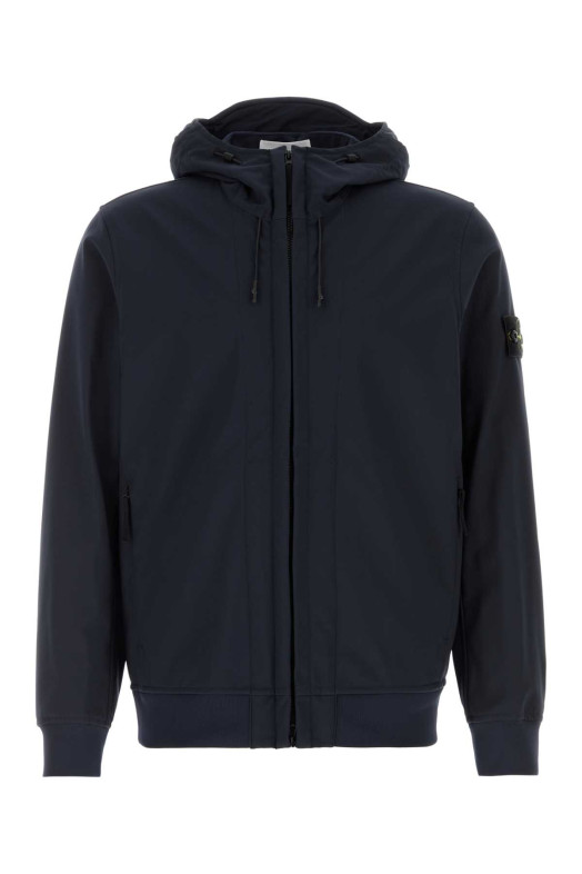Navy blue stretch polyester jacket Black STONE ISLAND (L2S15Q100004S0B22)