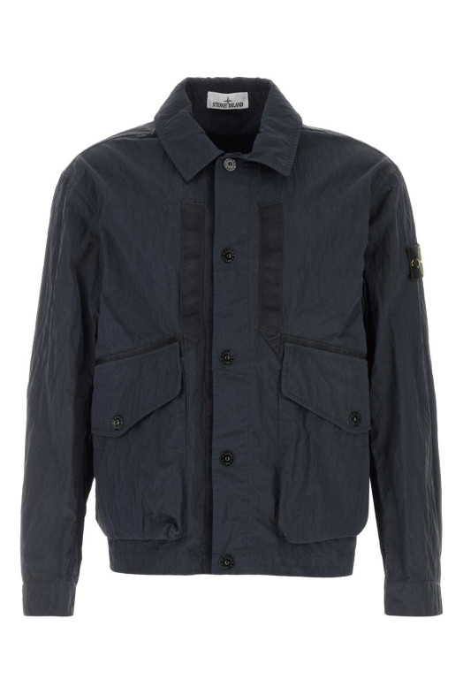 Dark blue nylon windbreaker STONE ISLAND (L2S15Q100008S0405)