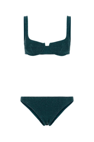 Petrol blue nylon blend bikini OSEREE (LAF257)