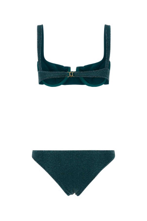 Petrol blue nylon blend bikini OSEREE (LAF257)