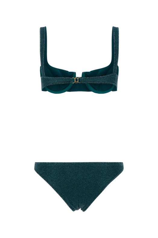 Petrol blue nylon blend bikini OSEREE (LAF257)