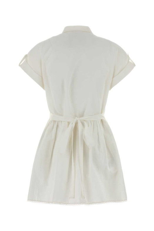 White cotton blend dress Black MIU MIU (MF6142SOOO163M)