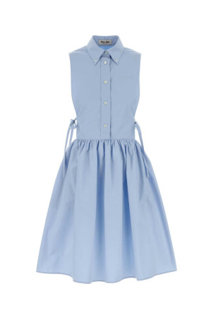 Light-blue poplin shirt dress MIU MIU (MF6389SOOO10RG)