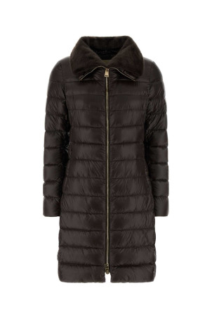 Chocolate nylon Elisa down jacket Gray HERNO (PI0650DIC12017)