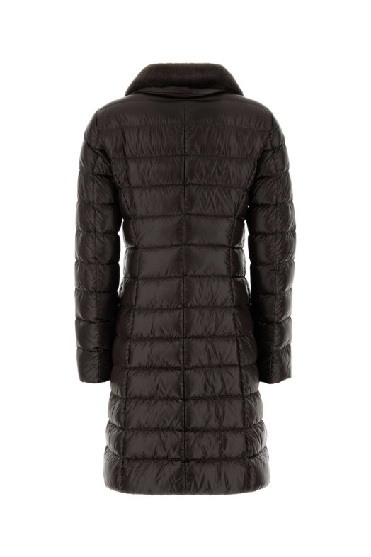 Chocolate nylon Elisa down jacket Gray HERNO (PI0650DIC12017)