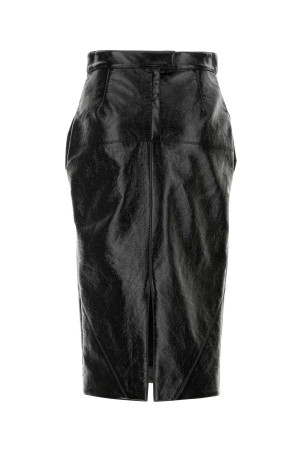 Black synthetic leather skirt LANVIN (RWST02036378A26)
