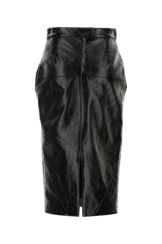 Black synthetic leather skirt LANVIN (RWST02036378A26)