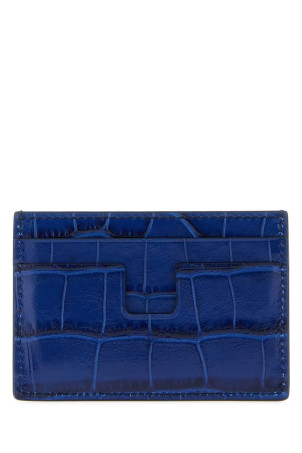 Blue leather card holder TOM FORD (Y0232LCL632S)