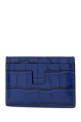 Blue leather card holder TOM FORD (Y0232LCL632S)