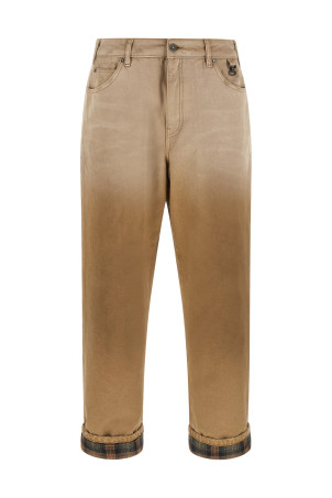 Journey Russell trousers with check lapels Beige