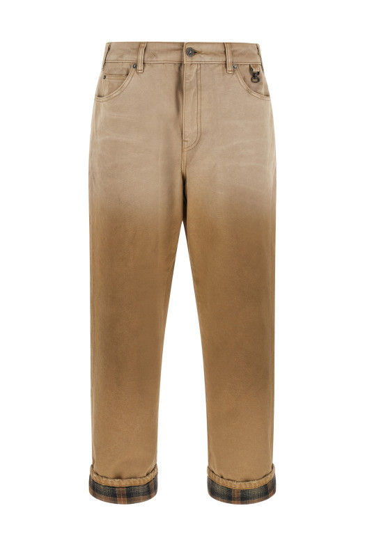 Journey Russell trousers with check lapels Beige