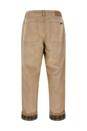 Journey Russell trousers with check lapels Beige