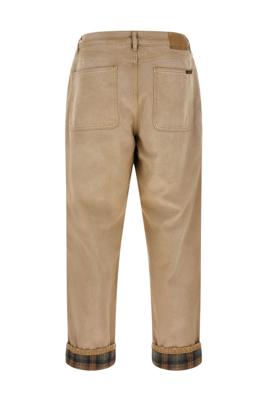 Journey Russell trousers with check lapels Beige